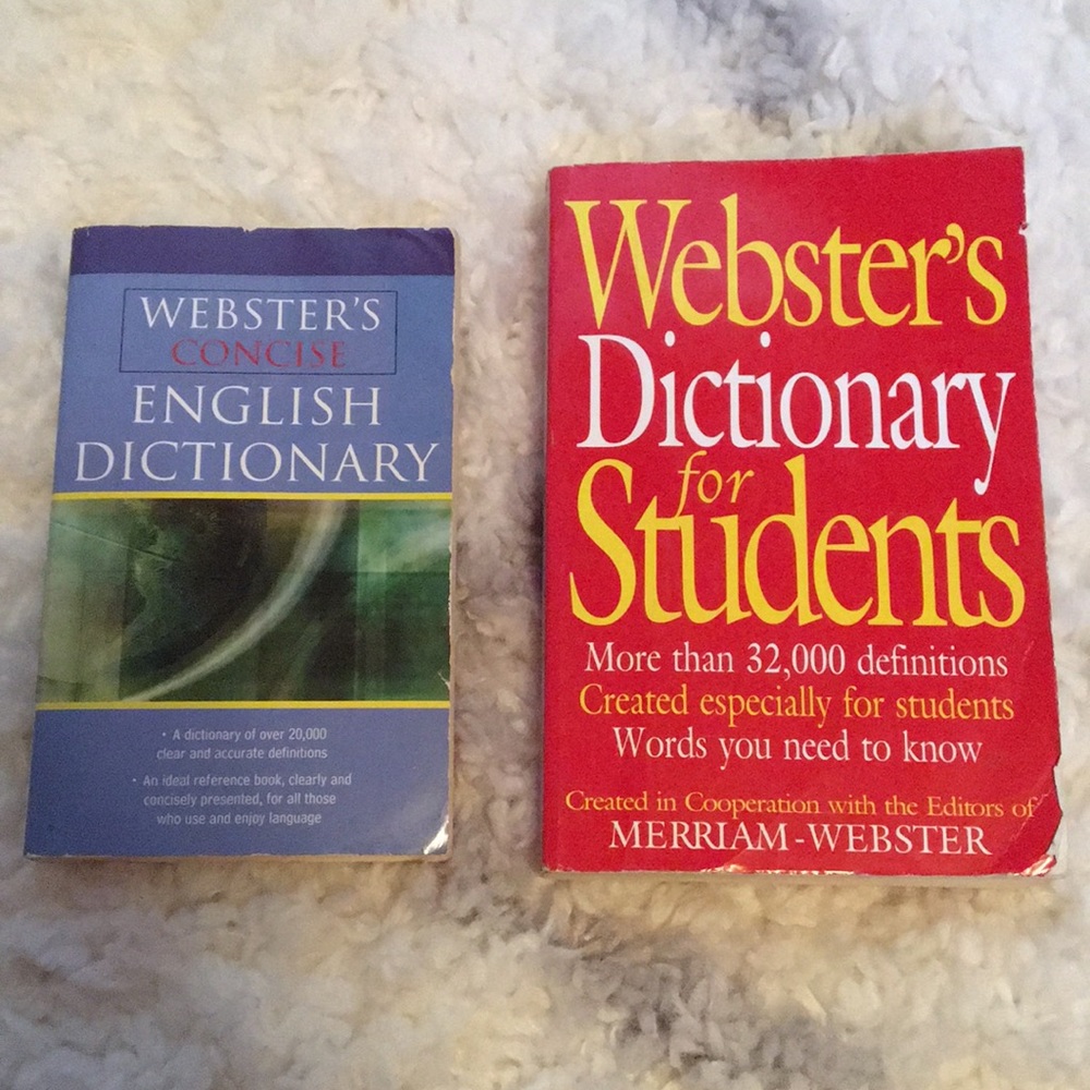 Set of 2 Webster’s Paperback Dictionaries